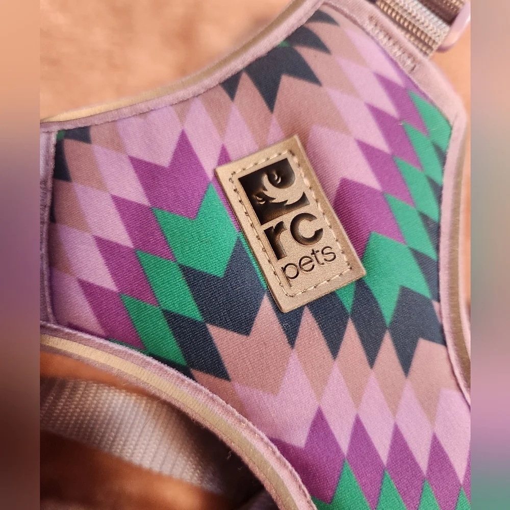NWOT- Purple and Green Geometric Cat Harness Size Med